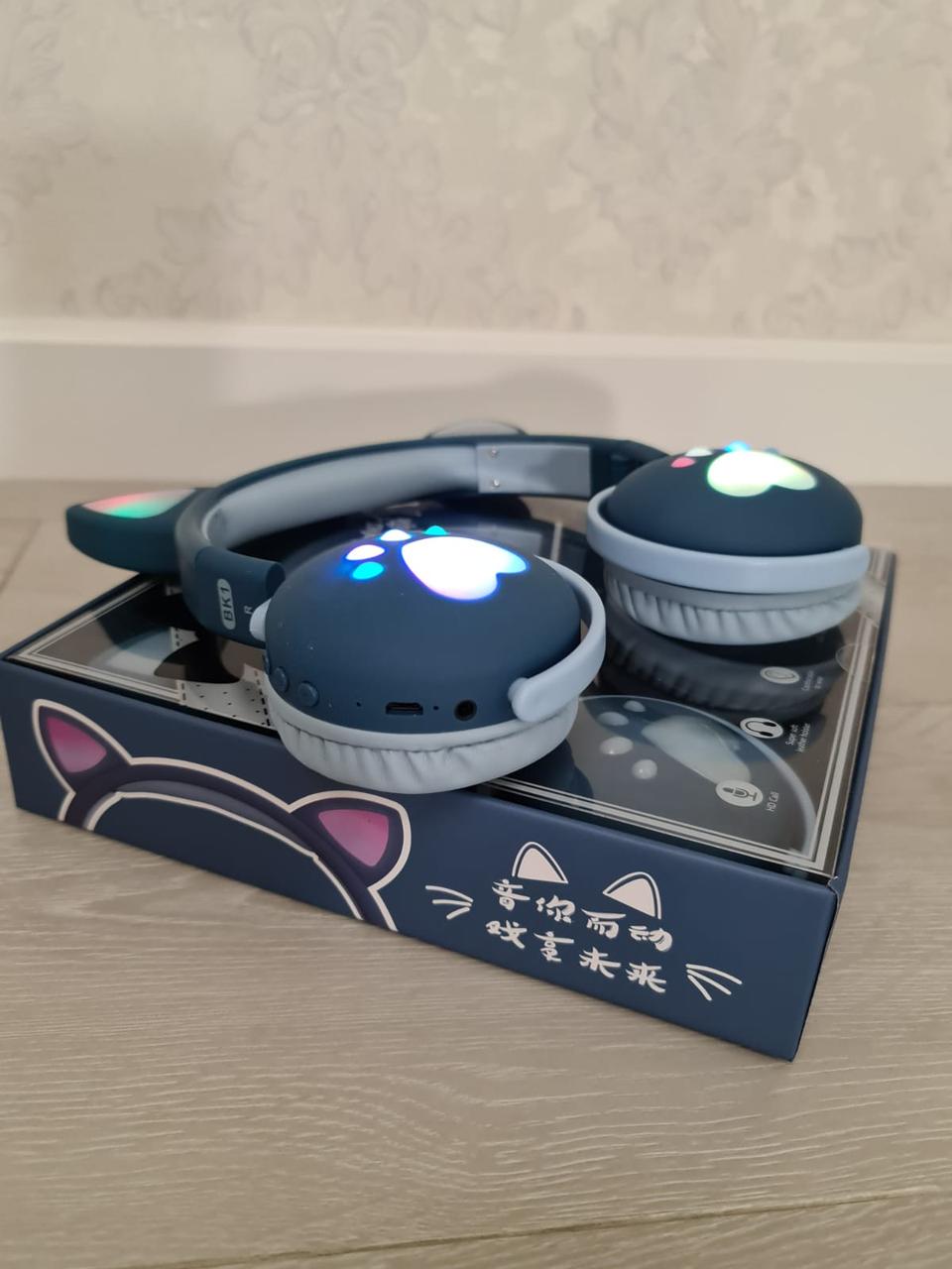 Наушники беспроводные детские CAT ВК-1 LED Синий (26389246) - фото 5 Наушники беспроводные детские CAT ВК-1 LED Синий (26389246) - фото 5