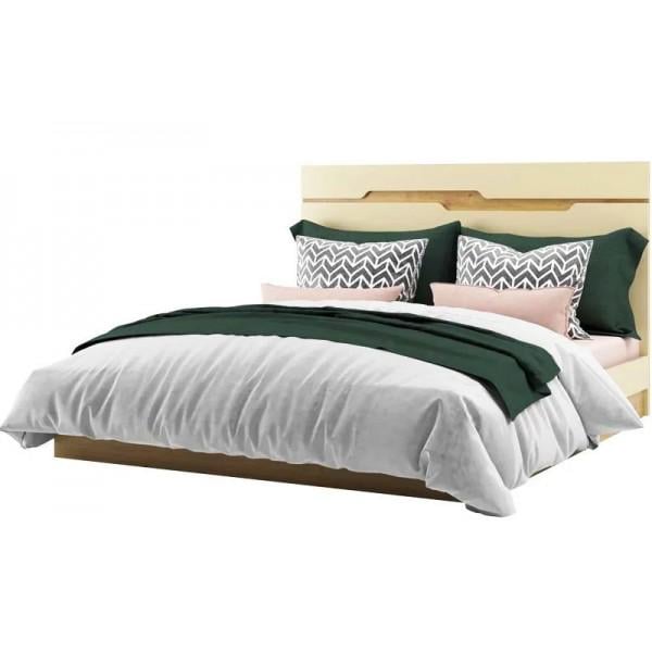 Кровать двуспальная Світ меблів Смарт 1850х2060х1200 без каркаса и матраса Дуб артизан/Крем