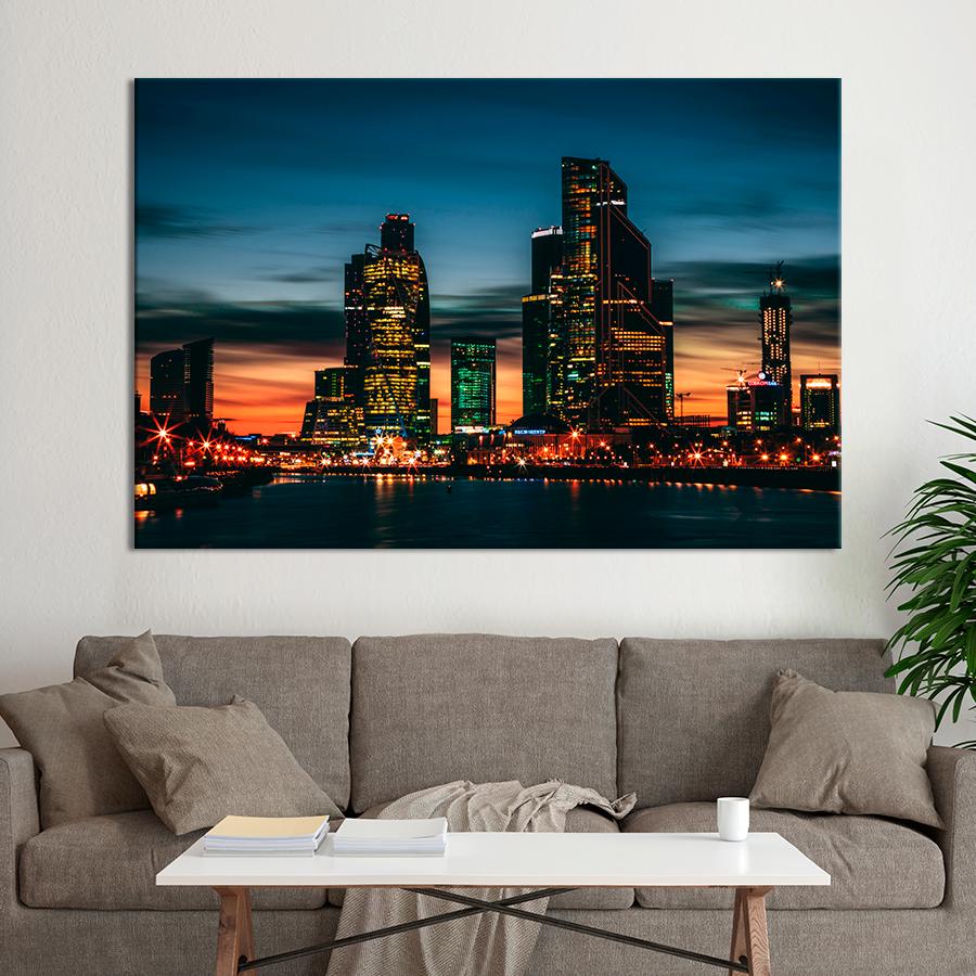 Картина город Здания в центре города 120x80 см (A780-1)
