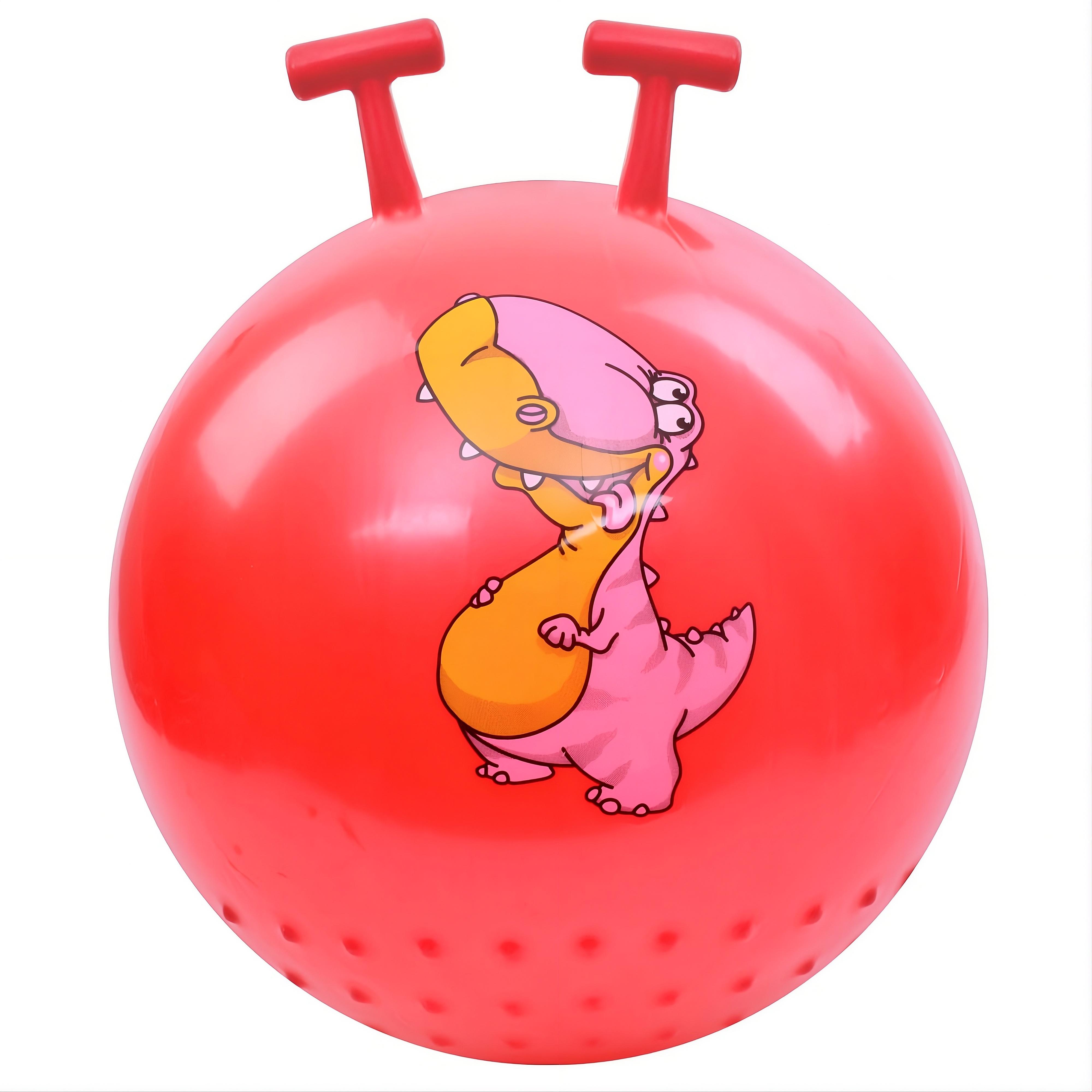 Фитнес-мяч детский MS 3723 с рожками 45 см 380-400 г с рисунком динозавра Красный (33677560)