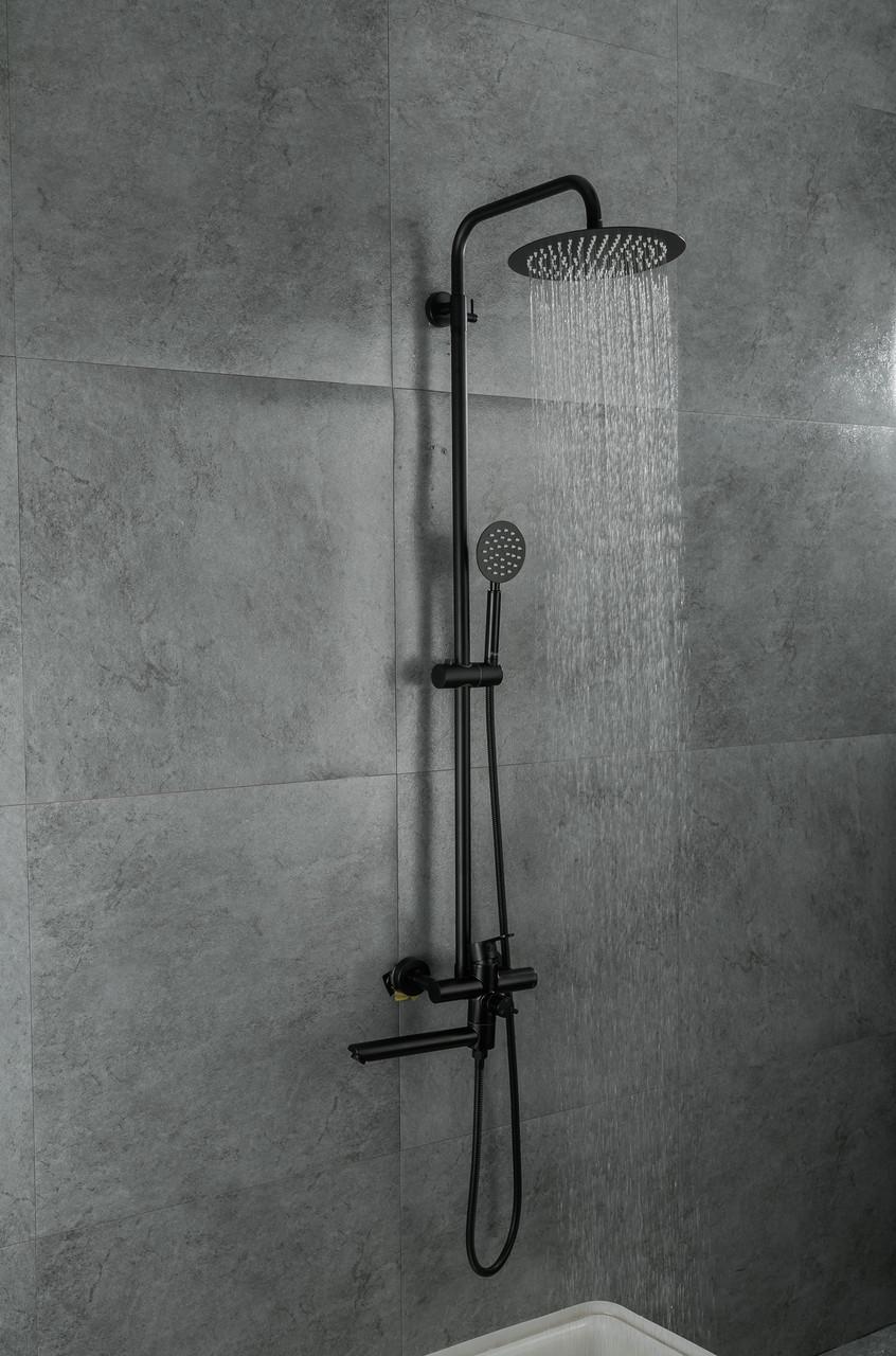 Душевая система Frap H801 F24801-6 поворотный излив-переключатель на лейку 1 режим Черный