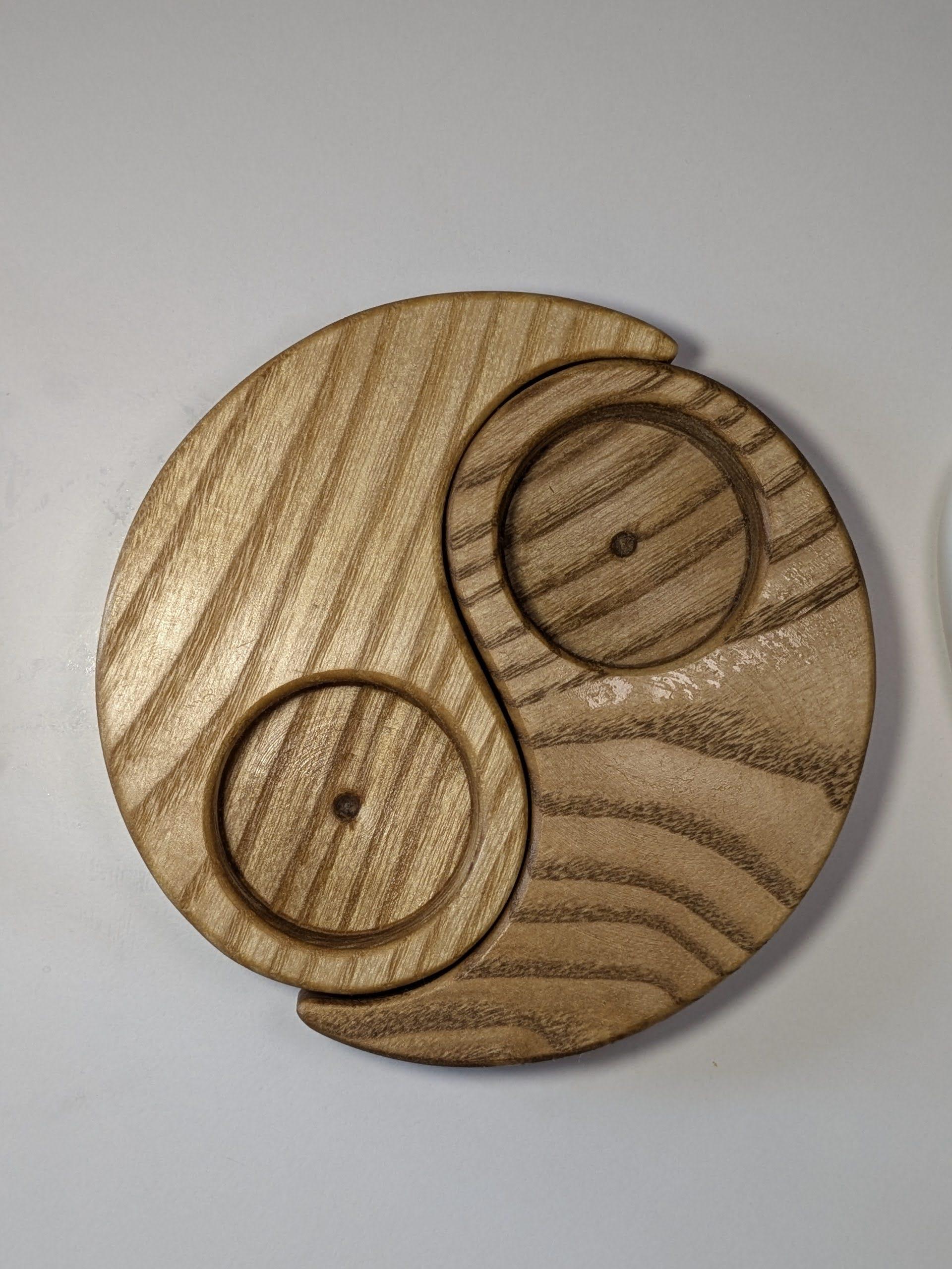 Підсвічник дерев'яний Інь-Ян Ø 120 мм (CN-001)