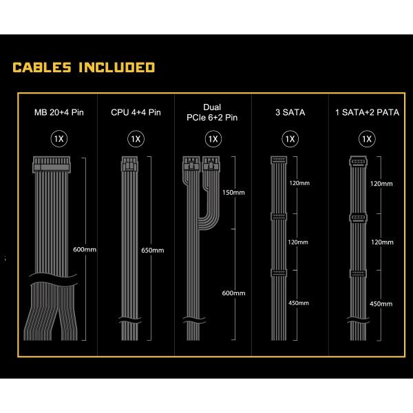 Блок живлення ASRock Challenger CL-650G 650W ATX 3.1 80+ Gold Retail (28745631) - фото 6