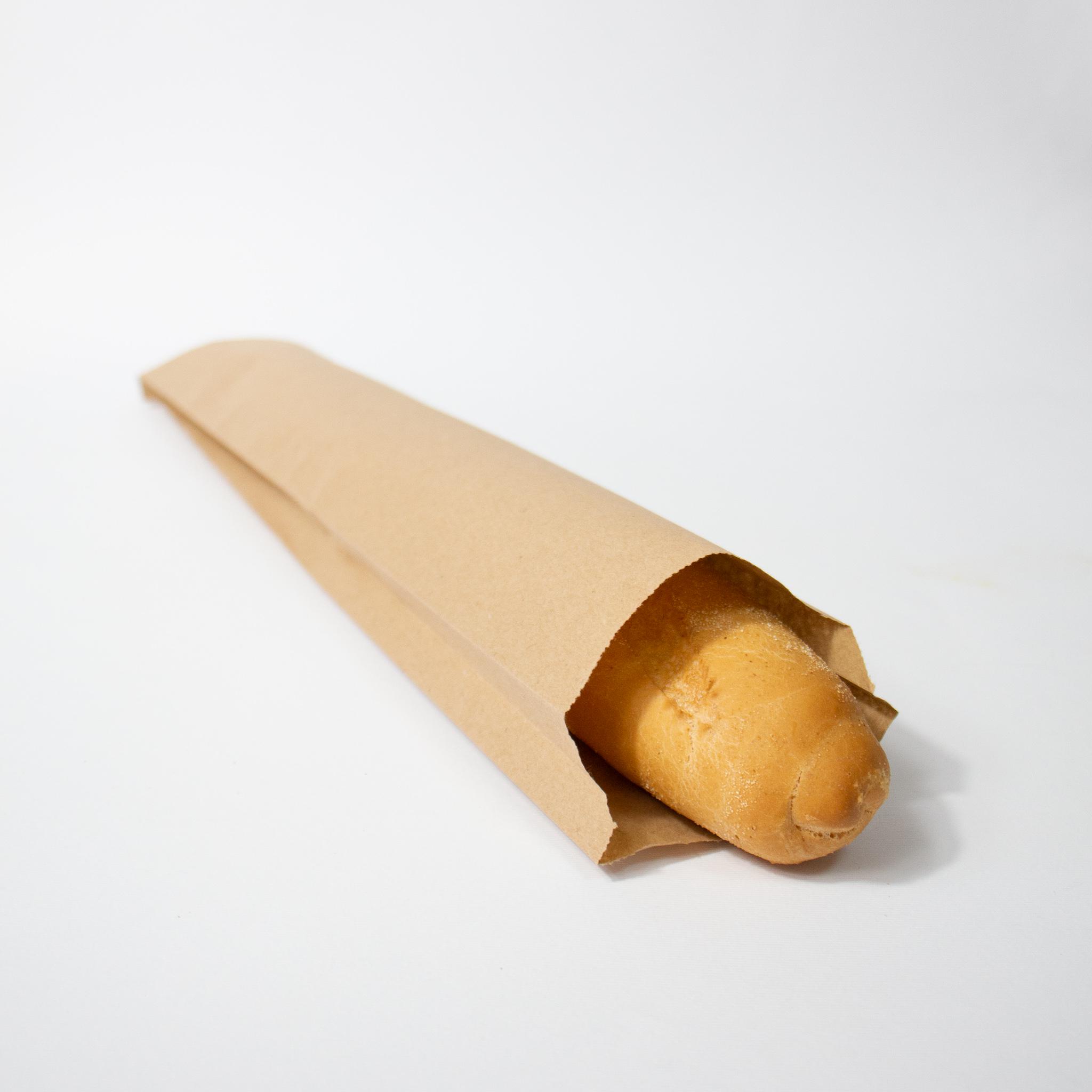 Пакет бумажный для багета 100х40х530 мм крафт 500 шт. Бурый - фото 2