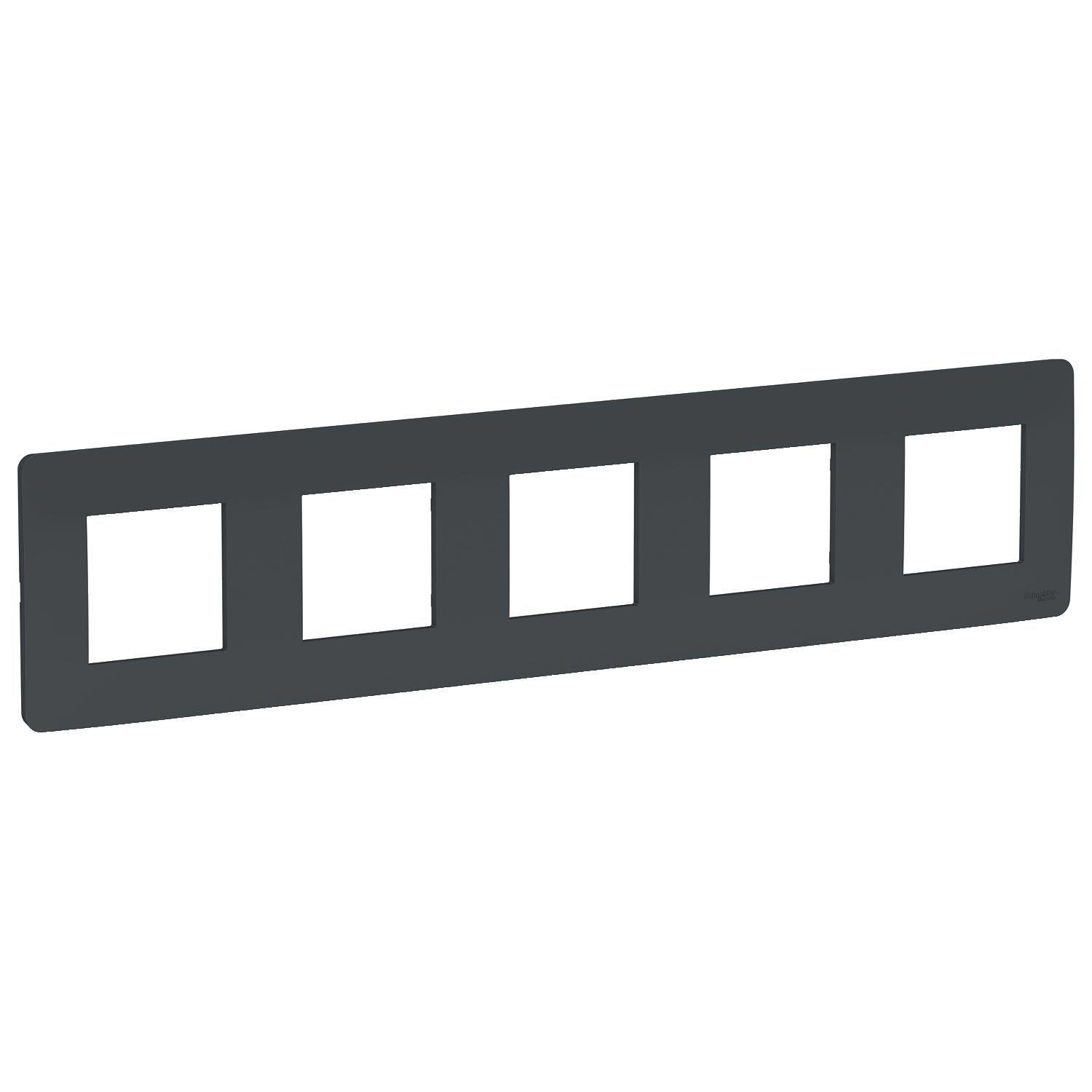 Рамка Schneider 5-постова ABS-UV Unica Антрацитовий (NU201054)