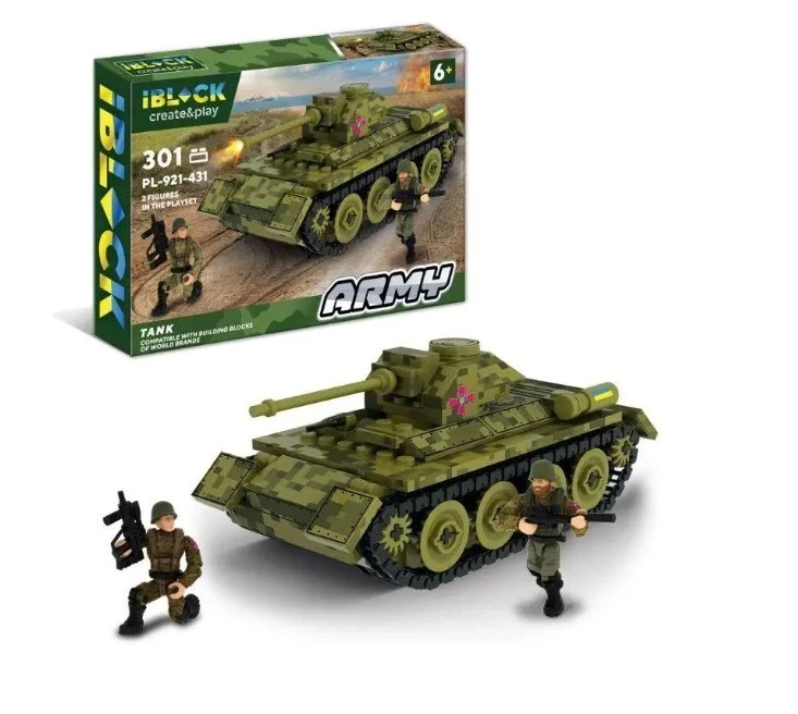 Конструктор Iblock Армия Танк 301 дет.
