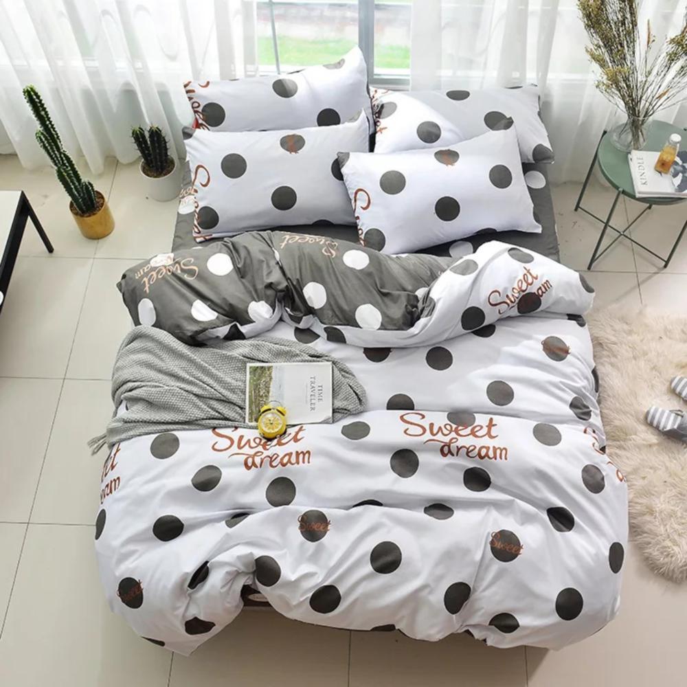 Комплект постельного белья Pretty Черный горох ранфорс евро 2021 Черно-белый (DR012806)