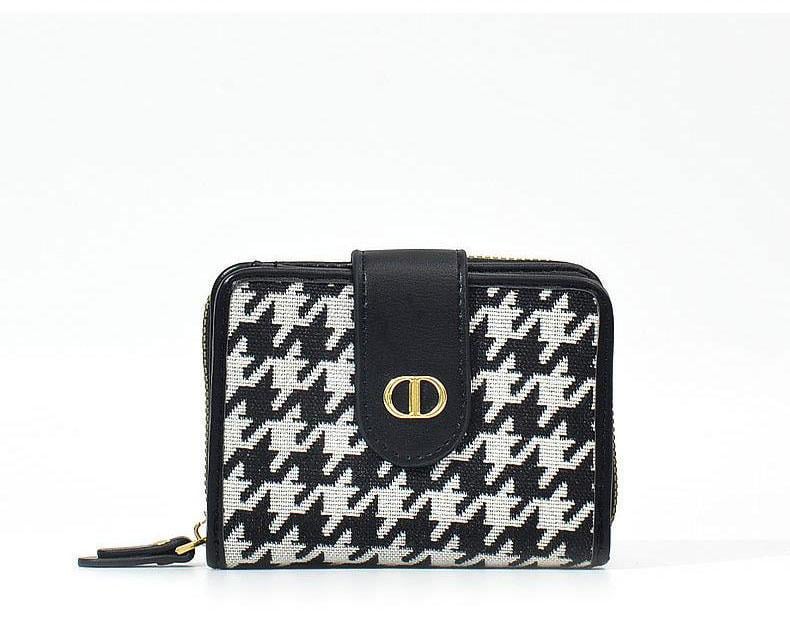 Кошелек маленький Гусиная лапка Черно-белый (A_10152)