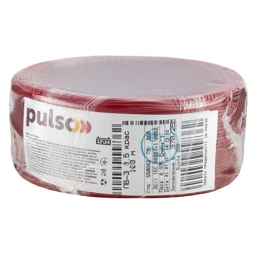 Провід гнучкий PULSO ПВ-3 0,5 кв. мм бухта 100 м Червоний (00000065461) - фото 1
