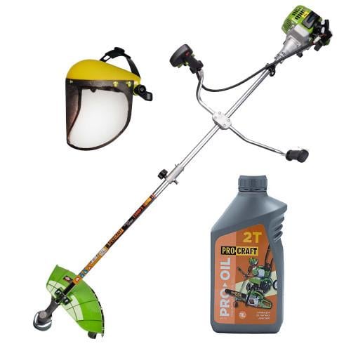 Коса бензинова ProCraft T3800S розбірна штанга з оливою ProCraft 2T 1 л та захисною маскою