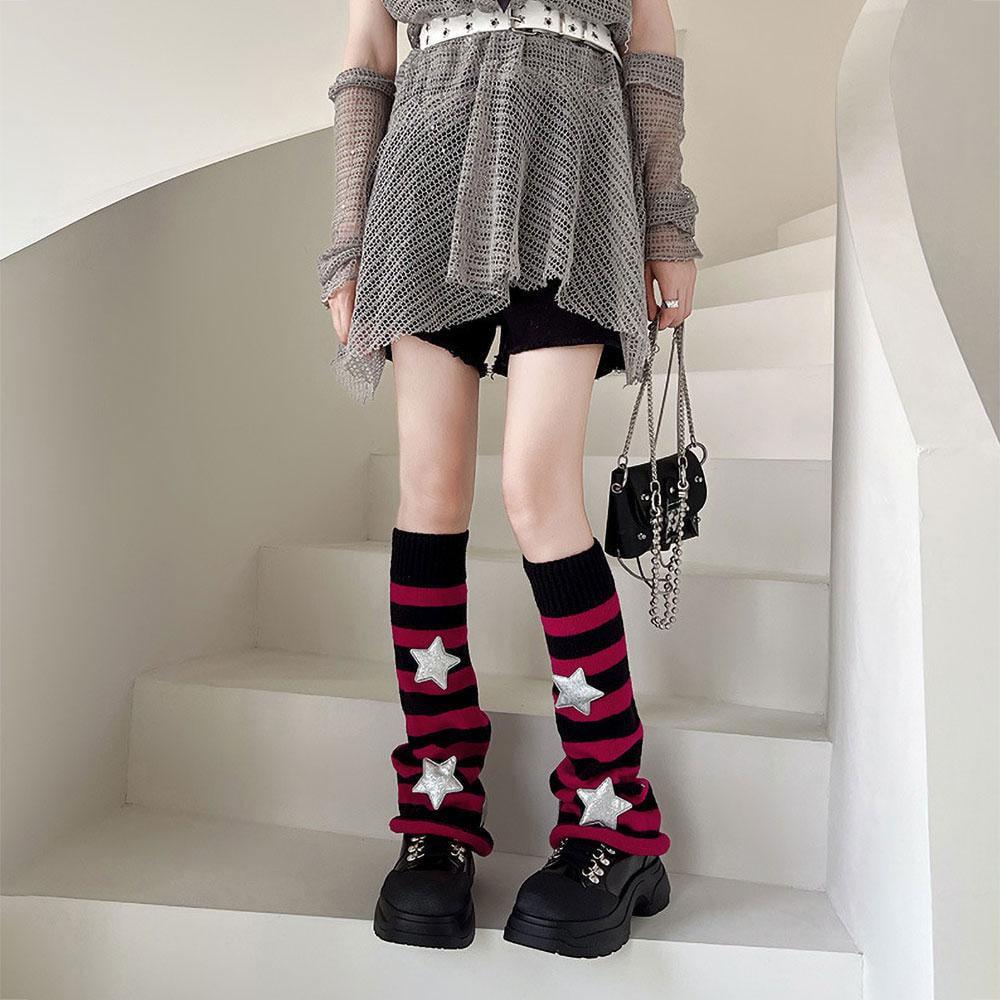 Гетри клеш з смугастими зірками смугасті One size Чорно-бордовий (2339) - фото 2 Гетри клеш з смугастими зірками смугасті One size Чорно-бордовий (2339) - фото 2