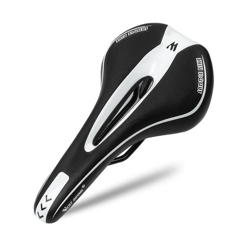 Cедло для велосипеда West Biking 0801102 с отверстием креплением Black/White