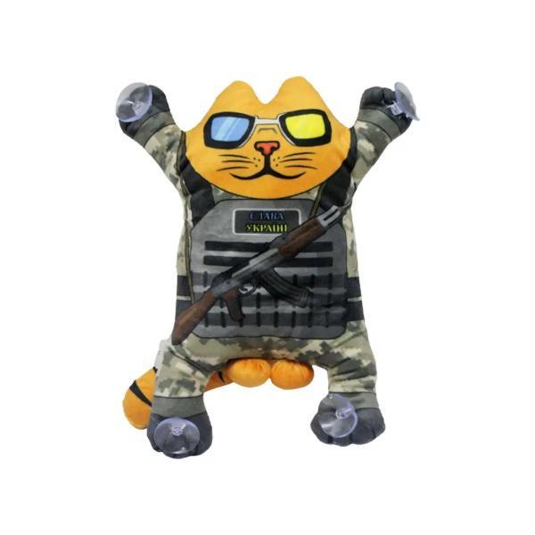 Мягкая игрушка Копица Патриотическая Сувенир на присосках Котик "Слава Україні" 31 см (00284-149/4)