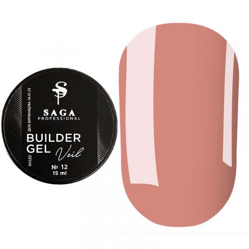 Гель для наращивания Saga Builder Veil Gel №12 15 мл Бежевая карамель