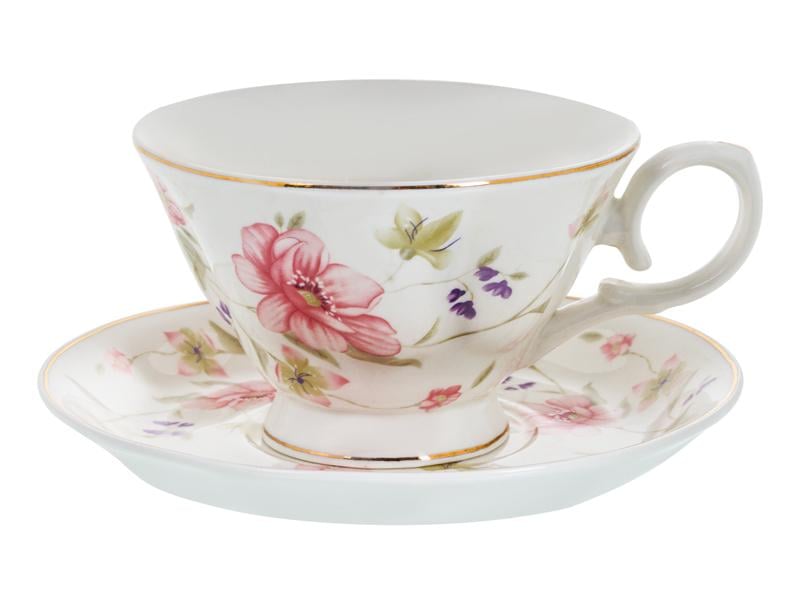 Набор чайных чашек Lefard Лаура фарфоровых с блюдцем на 2 персоны 220 мл Белый (943-096) - фото 2 Набор чайных чашек Lefard Лаура фарфоровых с блюдцем на 2 персоны 220 мл Белый (943-096) - фото 2