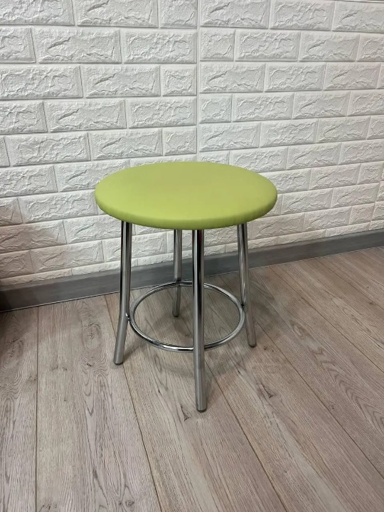 Табурет кухонний TEDDY металевий з м'яким сидінням 35х47 см Салатовий/Хром (28373953)
