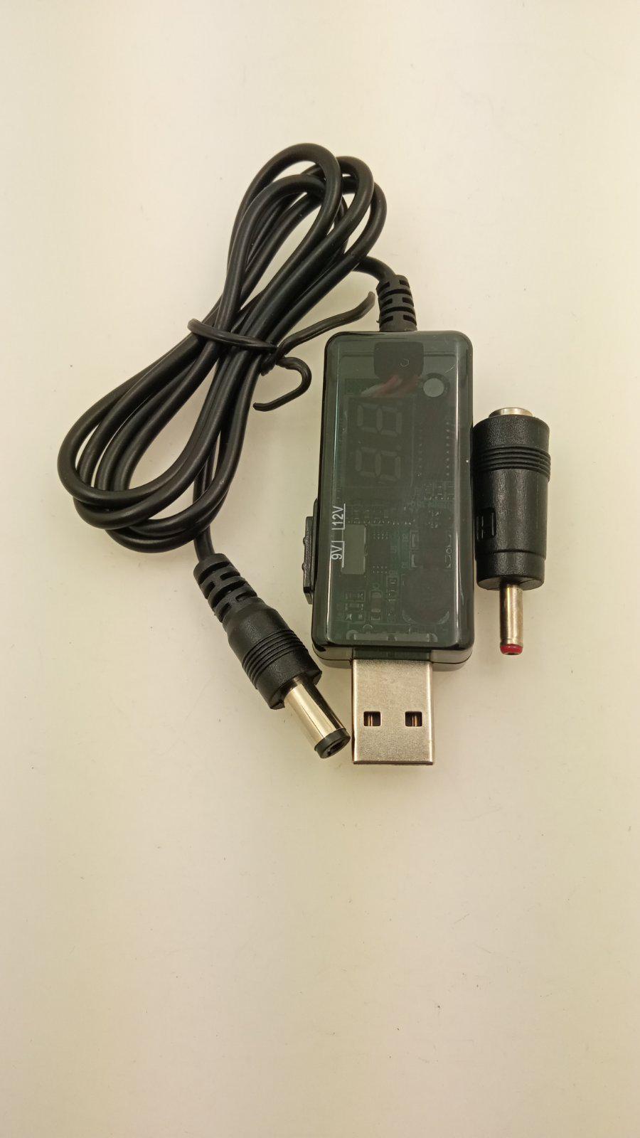 Кабель питания Keweisi USB-DC 5,5x2,5/3,5x1,35 мм на 9V/12V (29148) - фото 1