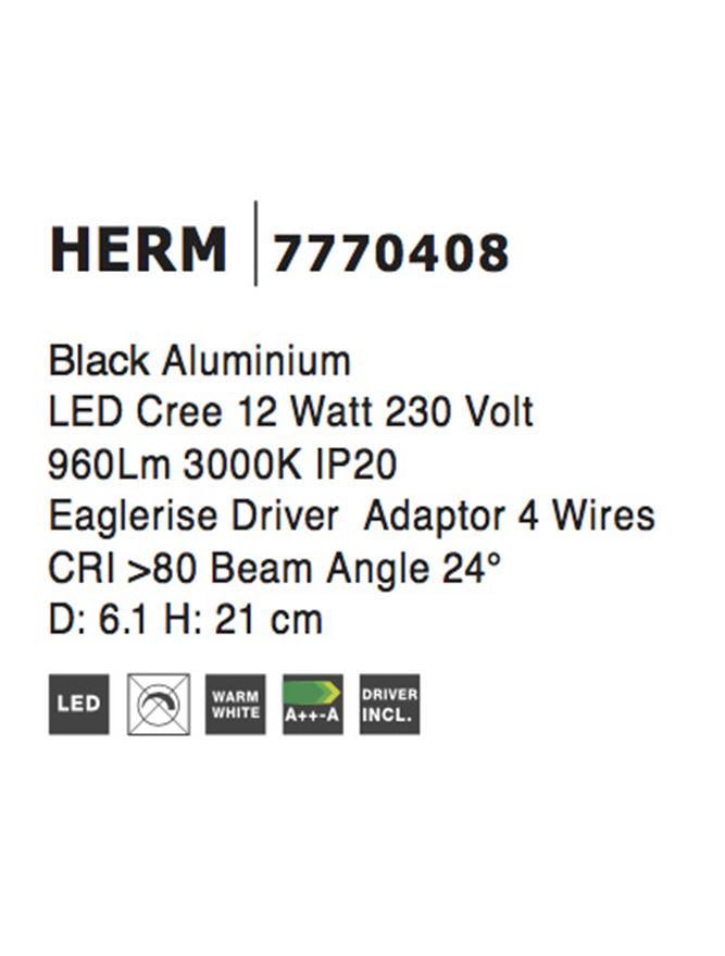 Прожектор трековый Nova Luce Herm (7770408) - фото 3 Прожектор трековый Nova Luce Herm (7770408) - фото 3