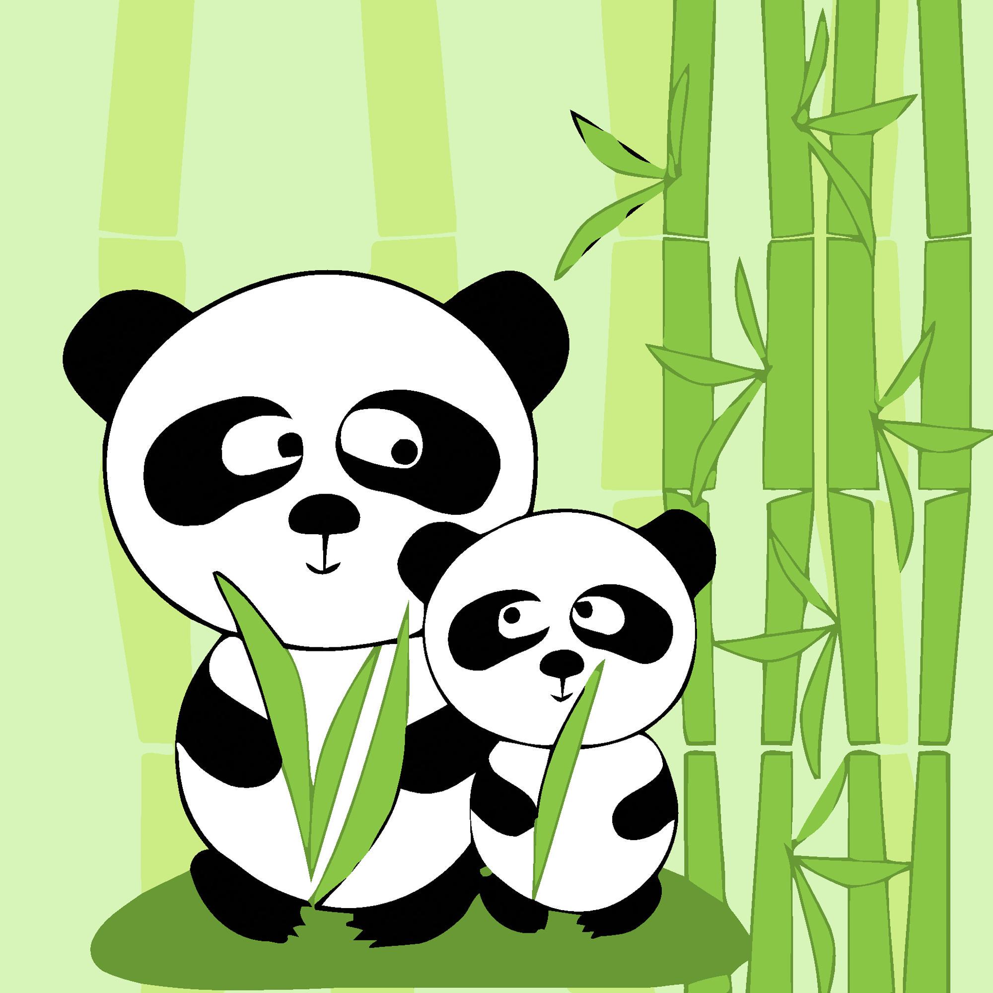 Картина по номерам Strateg Милые пандочки 20x20 см (Str-HH7040)