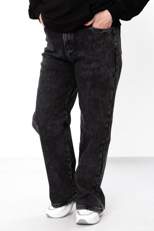 Джинси жіночі зимові Носи Своє батал на хутрі прямого крою р. 32 Графітовий (14296) - фото 4