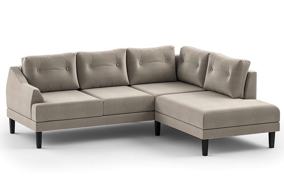 Диван угловой нераскладной Эден Шик Галичина дерево/текстиль Светло-серый