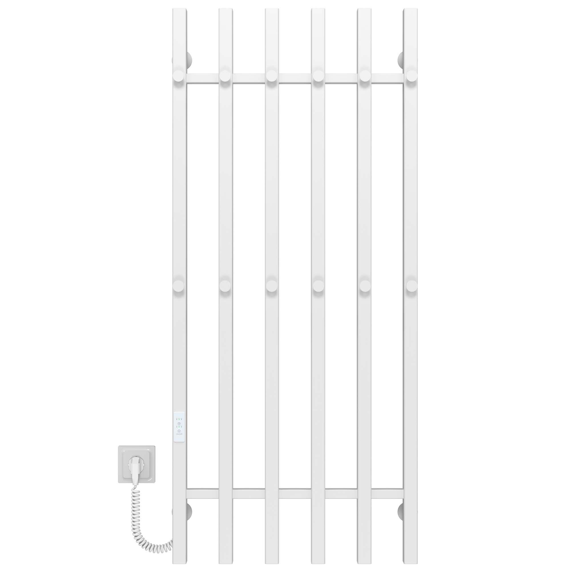 Полотенцесушитель электрический Deffi Split П6 WD04 левое подключение нержавеющая сталь 500x1200 мм Белый (A.SP.120.50.6.EWL4)