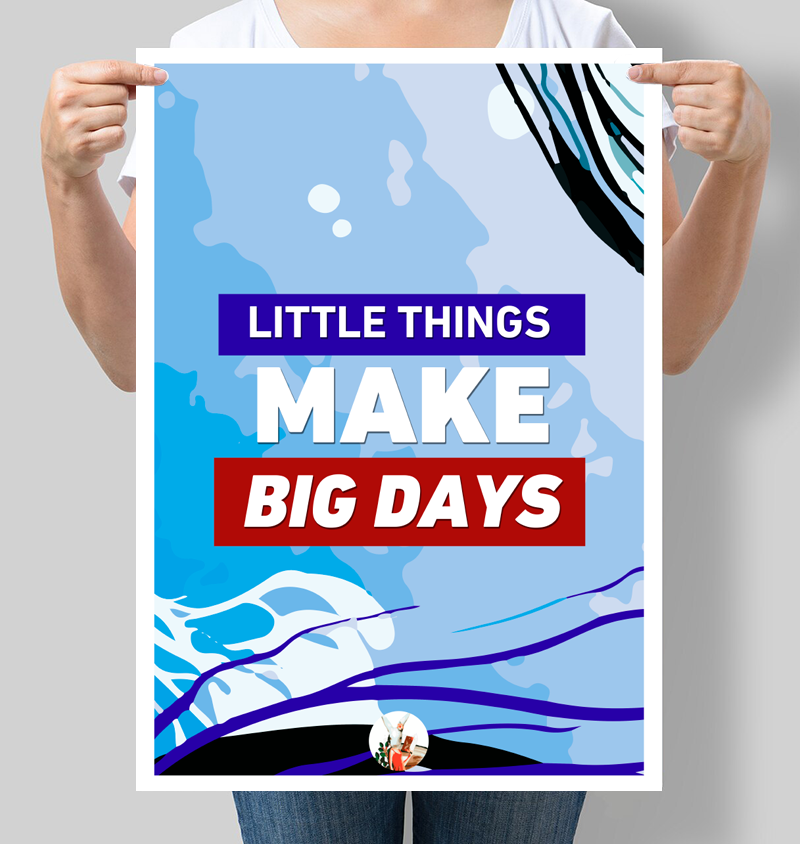Постер мотивирующий "Little things Make big days" 42х60 см (М040)