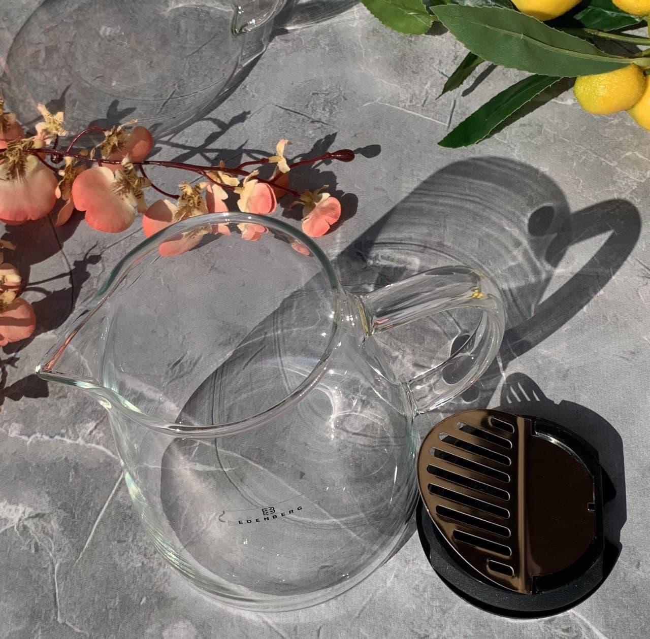 Заварювальний чайник скляний Edenberg EB-19044 боросилікатне скло 1300 мл (2530557535) - фото 6 Заварювальний чайник скляний Edenberg EB-19044 боросилікатне скло 1300 мл (2530557535) - фото 6