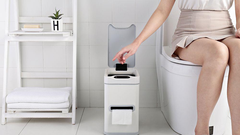 Відро для сміття сенсорне JAH 7 л прямокутне з внутрішнім відром Білий - фото 2