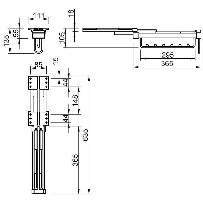 Вішалка висувна Muller верхнього кріплення 365 мм (31825) - фото 8 Вішалка висувна Muller верхнього кріплення 365 мм (31825) - фото 8