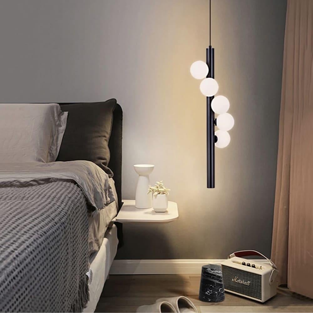 Підвісний світильник з 5 мініатюрними плафонами 80 см Чорний (SGJ 3-800V BK)