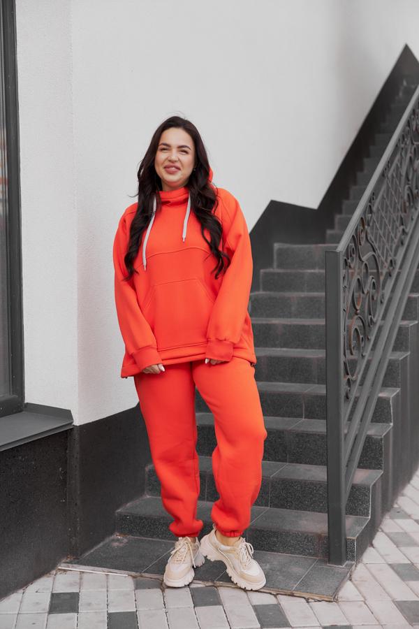 Спортивний костюм жіночий AKSAN зимовий тринитка двійка 3XL/4XL Помаранчевий (23.2085_orange_52(3XL)-54(4XL))