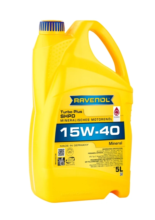 Моторное масло RAVENOL Turbo plus SHPD 15W-40 минеральное 5 л (1123115-005)
