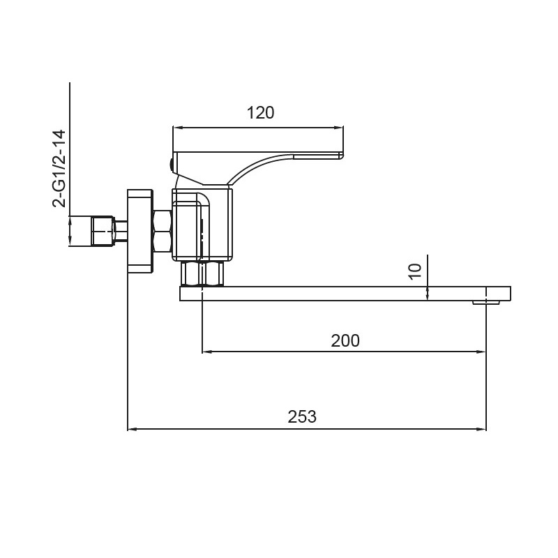 Смеситель для кухни KOER KB-73010-01 настенный Хром (KR3490) - фото 2