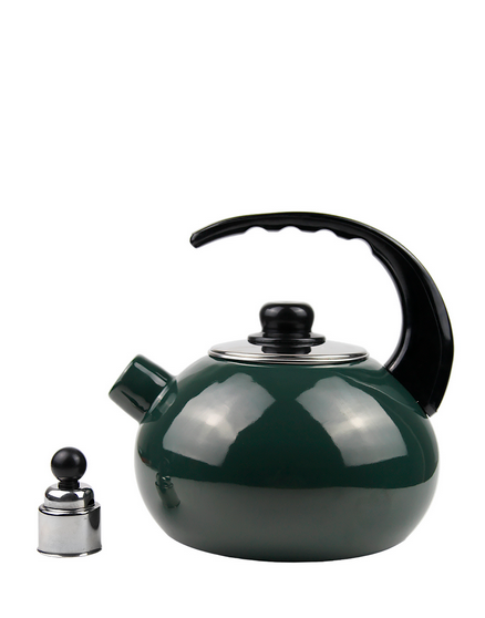 Чайник со свистком Kamille Vizo эмалированный с двойным дном для газа и индукции 2,5 л Зеленый (1039D) - фото 2 Чайник со свистком Kamille Vizo эмалированный с двойным дном для газа и индукции 2,5 л Зеленый (1039D) - фото 2