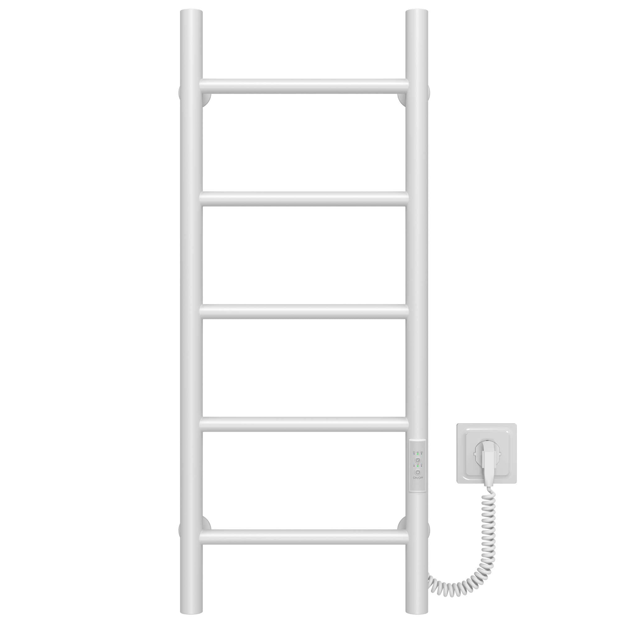 Полотенцесушитель электрический Deffi Орион П5 WD03 правое подключение нержавеющая сталь 400х800 мм Белый (C.OR.80.40.5.E.W.R.3)