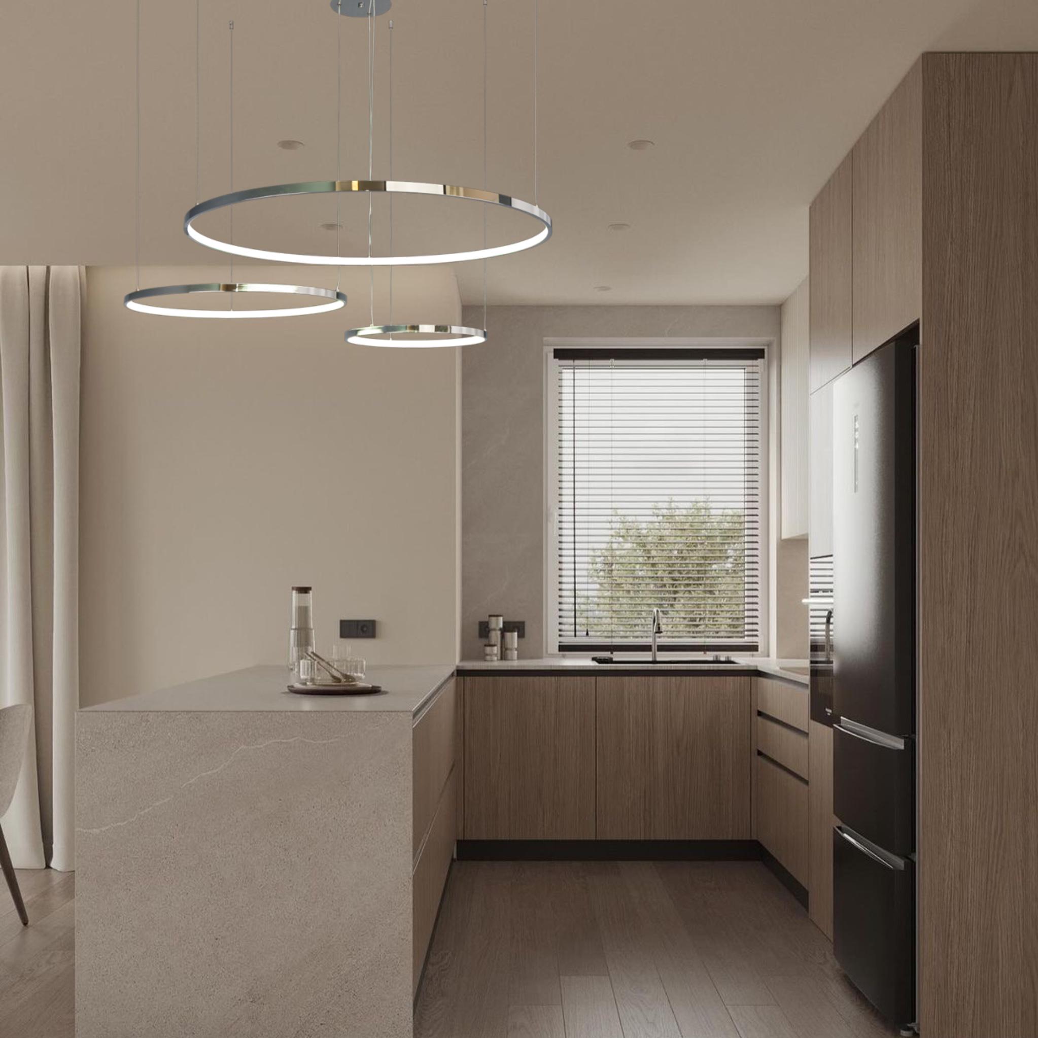 Люстра кільцева Circle 130W 40/60/80 см Хром (52-9832-3B CHROME) - фото 2 Люстра кільцева Circle 130W 40/60/80 см Хром (52-9832-3B CHROME) - фото 2