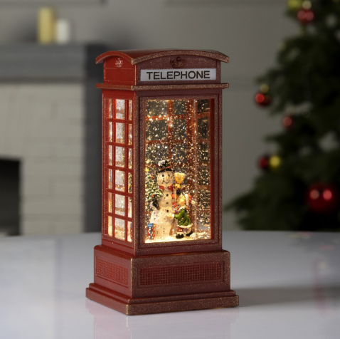 Світильник-нічник новорічний WDL-2102B з музикою на батарейках тепле світіння і сніг що падає