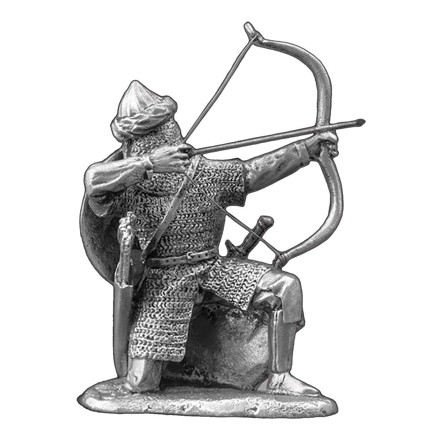 Статуэтка коллекционная Сарацин-лучник из металла и олова 6,5 см (42000159)
