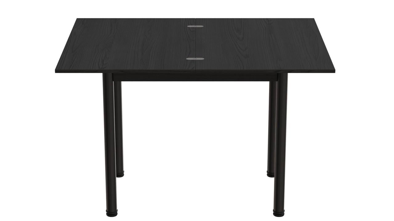 Обеденный стол-трансформер раскладной Ferrum-decor Берта металл/ДСП 16 мм 750x1400x900 мм Черный/Сосная Кембра (FRD-105180)