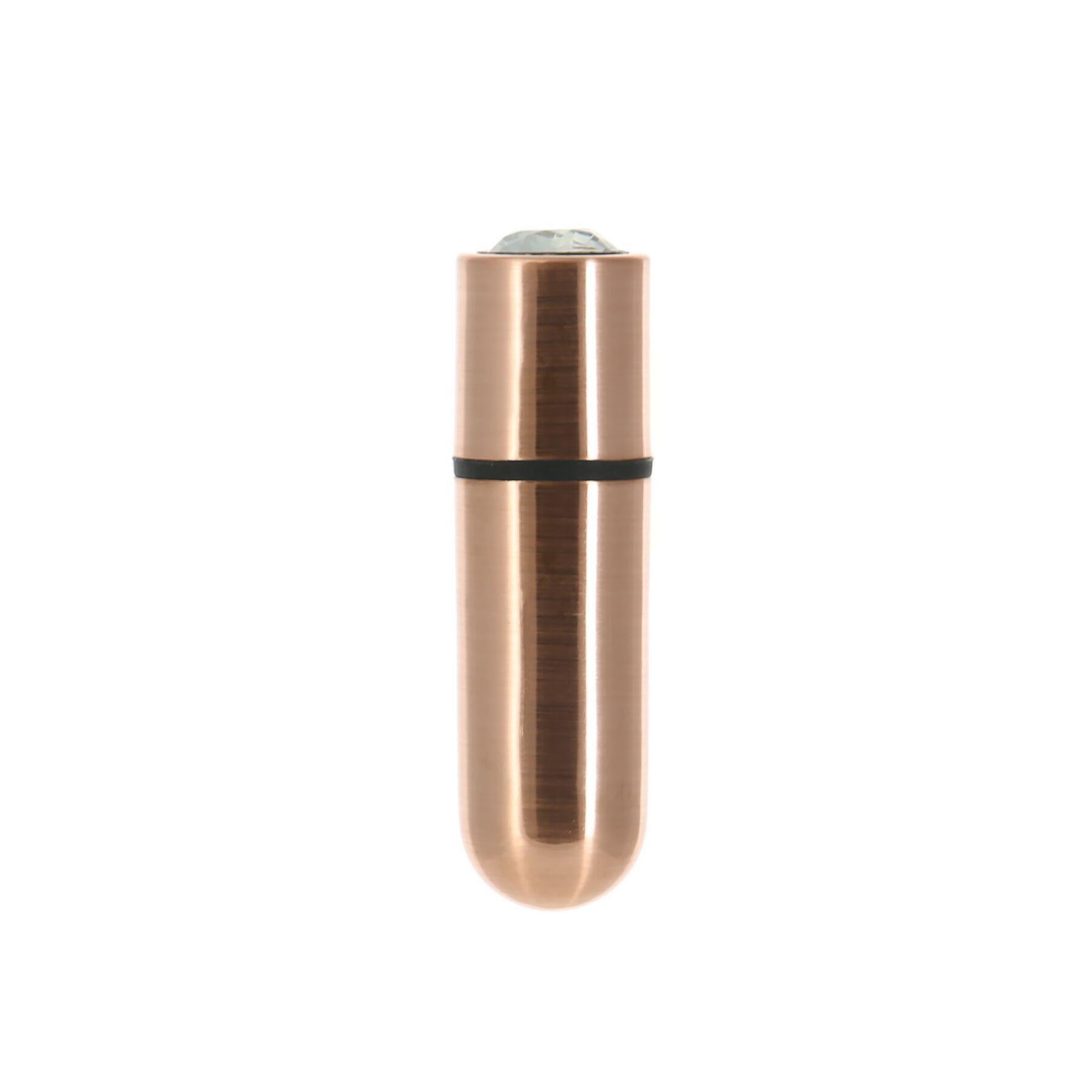 Виброшар PowerBullet First-Class Bullet 2,5" с Key Chain Pouch 9 режимов вибрации Rose Gold (SO6847)