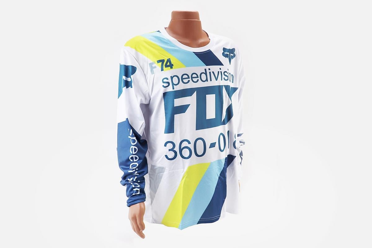 Футболка чоловіча поліестер L Біло-синій (VB-408162)