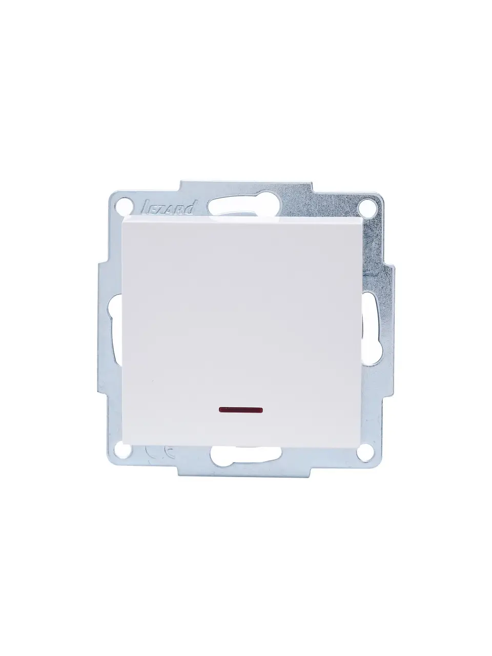 Вимикач Lezard Vesna 1-клавішний з підсвіткою без рамки Білий