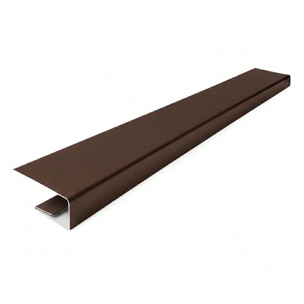 Стартовая планка J-фаска АКМ 50x15x30 мм 0,45 мм 110x2000 мм МАТ RAL 8019 Темно-коричневый (35919210)