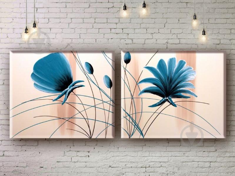 Модульная картина акрилом цветы ArtStar MHM17_2_041 размер 50 х 140 см