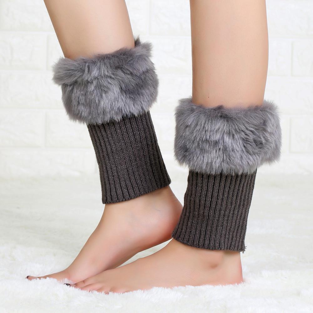 Гетри з хутряною манжетою під черевики One size Сірий (2443) - фото 1 Гетри з хутряною манжетою під черевики One size Сірий (2443) - фото 1