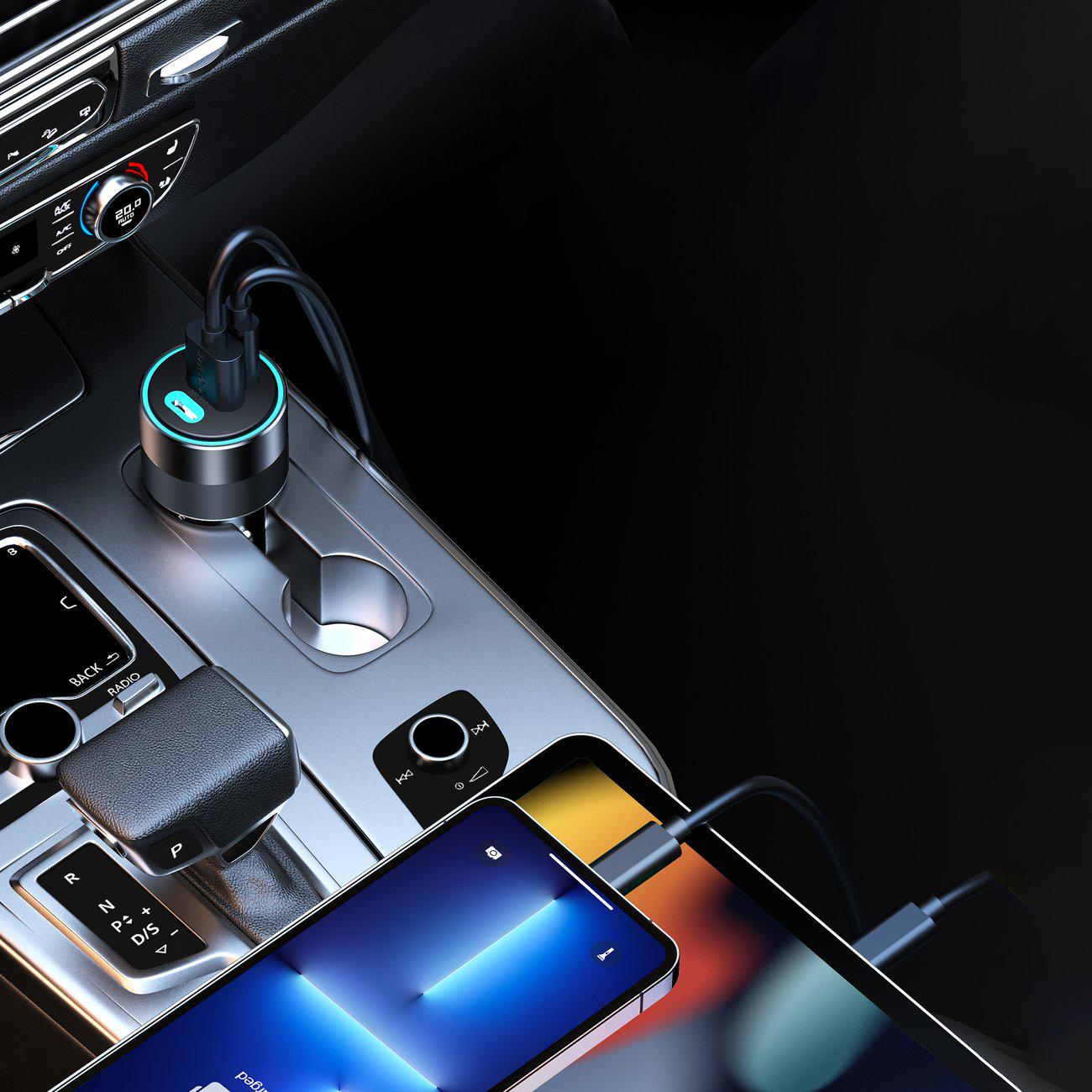 Зарядний пристрій автомобільний Choetech 130 W 2xUSB-C USB-A Power Delivery QuickCharge 3,0 А Чорний (TC0011) - фото 5 Зарядний пристрій автомобільний Choetech 130 W 2xUSB-C USB-A Power Delivery QuickCharge 3,0 А Чорний (TC0011) - фото 5