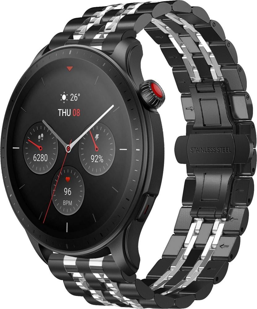 Браслет металлический Spinye Line для Amazfit GTR 4 (22 мм) Black Silver (31088-03)