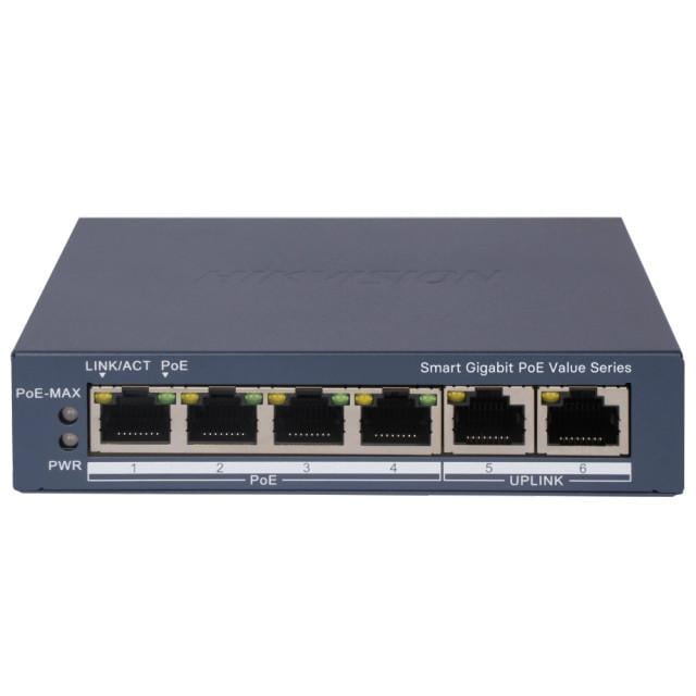 Комутатор 6 портів керований Hikvision DS-3E1506P-EI/MPoE (3226742210)