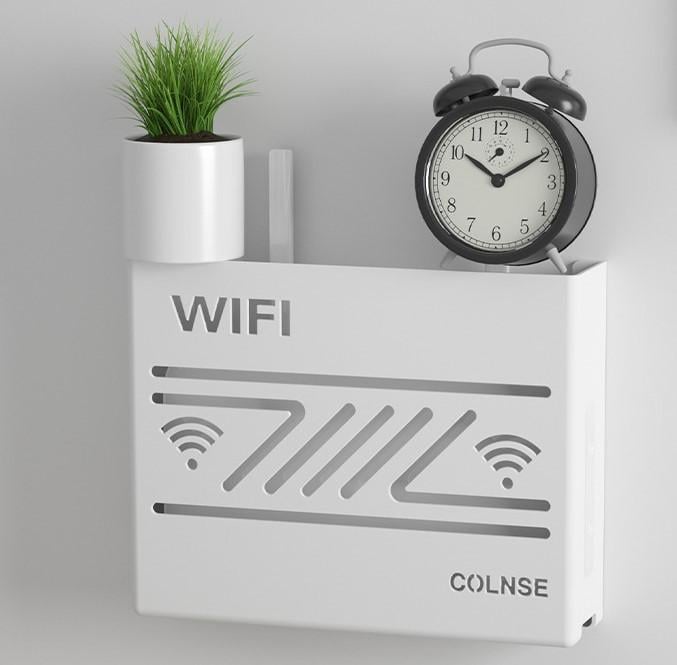 Полка-держатель для роутера Colnse пластиковая настенная 29х23 см Белый (CLNSWPBS) - фото 2